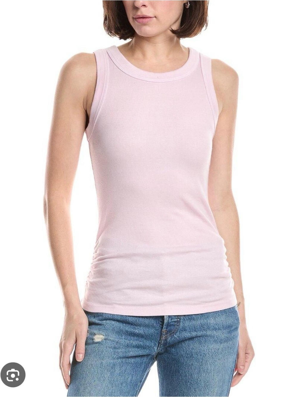 NWT Michael Stars Halley Ribbed Tank with Ruching
